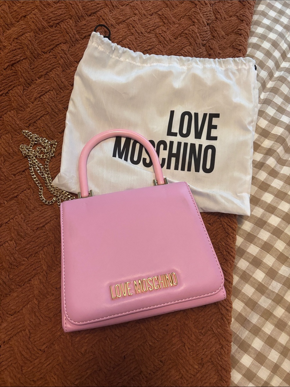 Love Moschino Pink Mini Top-Handle Crossbody Bag